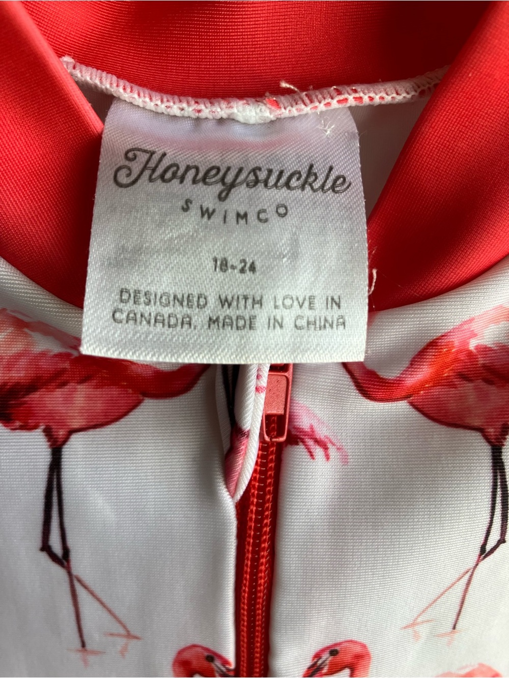 Honeysuckle swim co pink flamingo sun suit full length UPF 50+ 18-24 months - Picture 3 of 5